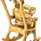 Golden Lord Ganesha Statue Sitting On A Rocking Chair And Reading Ramayan Showpiece
