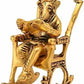 Golden Lord Ganesha Statue Sitting On A Rocking Chair And Reading Ramayan Showpiece